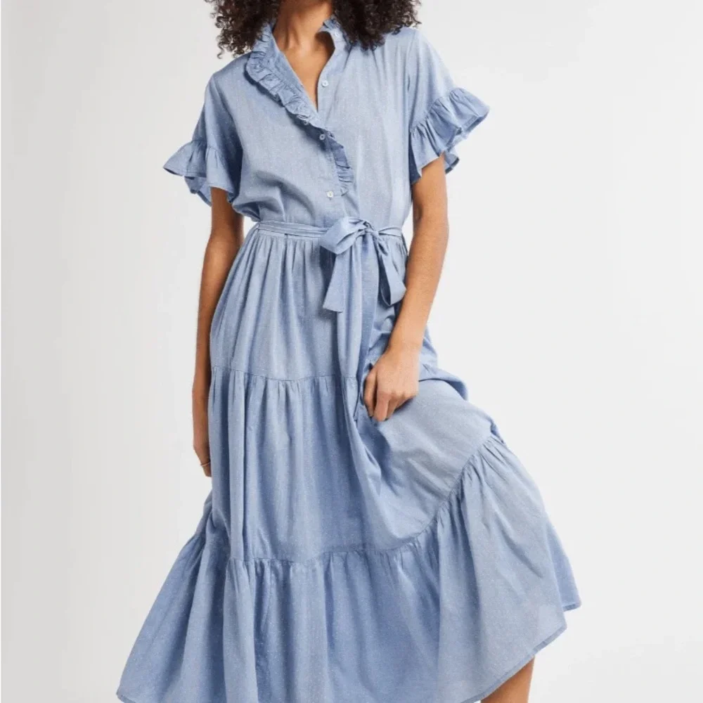 Mille Victoria dress in chambray dot - Picture 1 of 5